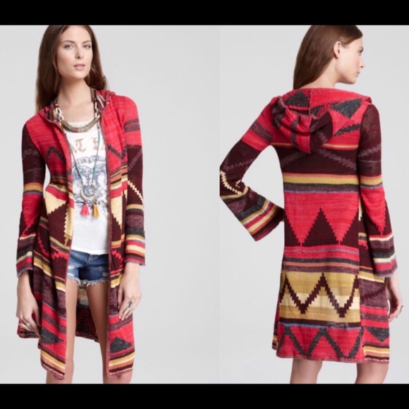 Free People Hooded Knit Duster size Small